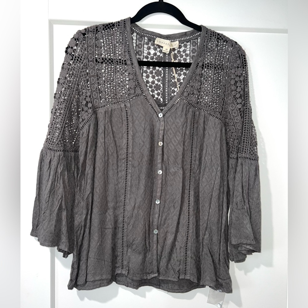 Lovestich Crochet Quarter Sleeve Top